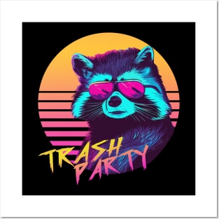 Trash Party - Synthwave Raccoon Posters and Art